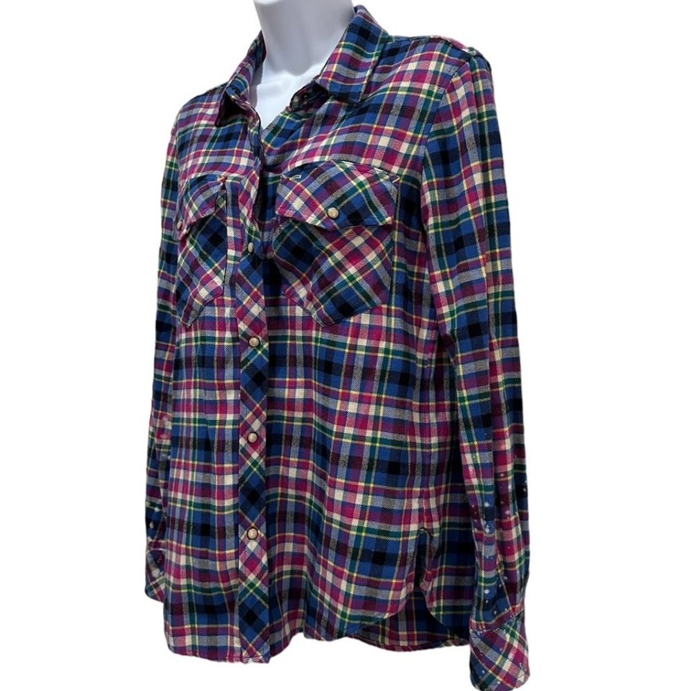 Textile Elizabeth & James Flannel Top Women's Size Small EUC